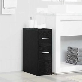 vidaXL Armário de Banheiro Slim Carvalho preto 22 x 44 x 61,5 cm