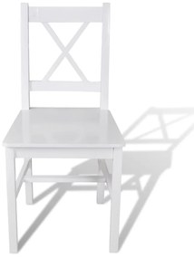 Cadeiras de jantar 6 pcs madeira de pinho branco