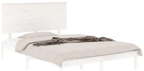 Cama sem colchão 120x200 cm madeira de pinho maciça branco