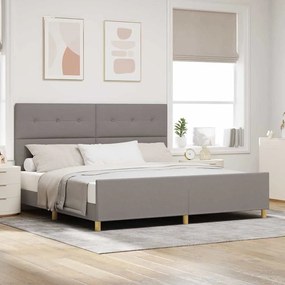 Cama Taupe vidaXL 200x200 cm em Tecido