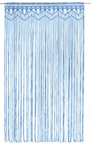 Cortina macramé 140x240 cm algodão azul