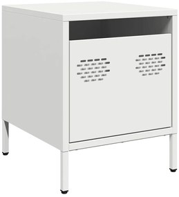 Mesas de cabeceira 2 pcs 35x39x43,5 cm aço branco
