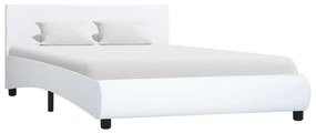 Estrutura de cama 140x200 cm couro artificial branco