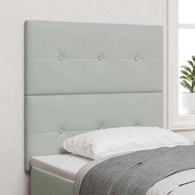 Cabeceira LED vidaXL Cinza Claro 100 cm Veludo