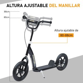 HOMCOM Trotinete para Crianças acima de 5 anos Scooter de 2 Rodas Gran