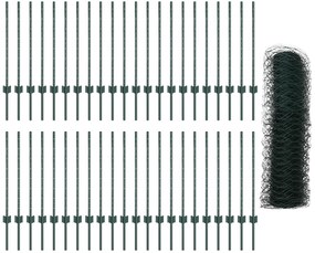 Postes de Cerca vidaXL 11 pcs U-Channel Verde 80 cm Aço