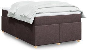 Cama com molas/colchão 120x200 cm tecido castanho-escuro