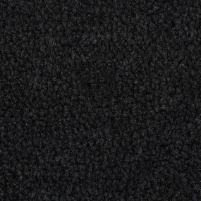 Tapete de porta semicircular 40x60 cm fibra coco tufada preto