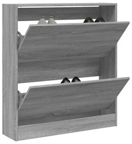 vidaXL Sapateira 80x21x87,5 cm derivados de madeira cinzento sonoma