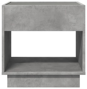 Mesa de cabeceira c/ LED Infinity 50x50x50 cm cinzento cimento