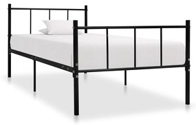 vidaXL Estrutura de cama 90x200 cm metal preto