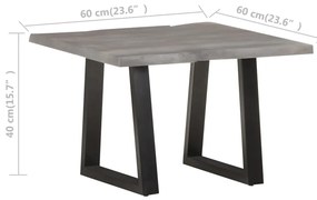 Mesa de centro com arestas vivas 60x60x40 cm acácia maciça