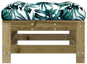 Apoios de pés p/ jardim c/ almofadões 2 pcs pinho impregnado