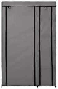 Roupeiro dobrável 110x45x175 cm tecido cinzento