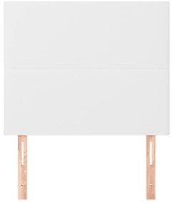 Cabeceira de cama 2 pcs couro artificial 100x5x78/88 cm branco