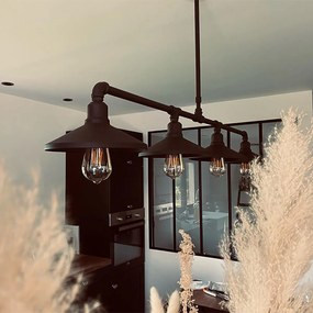 Candeeiro de suspensão inteligente preto 4 luzes incl. Wifi ST64 - Laser