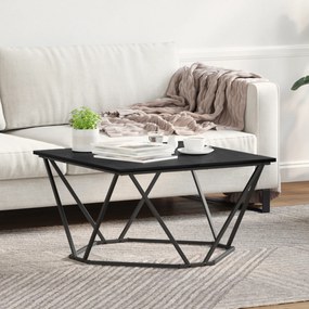 vidaXL Mesa de Centro Preto Carvalho 80x80x45 cm Madeira Revestida