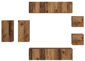 Conjunto de móvel de TV 8 pcs Madeira antiga 30.5 x 30 x 60 cm