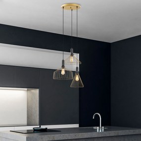 Candeeiro Suspenso Dear – Ouro Brilhante – 63 x 63 x 135 cm