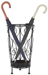 Suporte para guarda-chuvas estilo vintage metal 26x46 cm preto