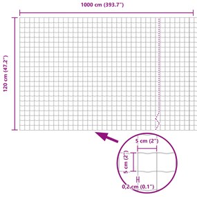 Cerca Euro com 10 Postes Cinza 1,2x10 m Aço