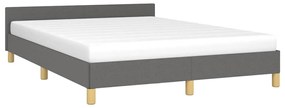 Estrutura de cama sem colchão 140x200 cm tecido cinzento-escuro