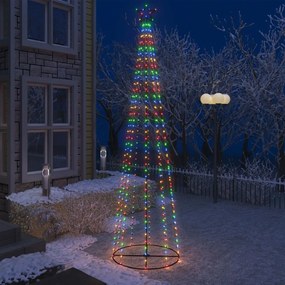 vidaXL Árvore de Natal em cone 400 luzes LED multicor 100x360 cm