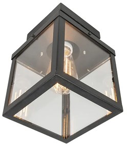 Luminária de teto exterior industrial preta 1 luz - Rotterdam Moderno