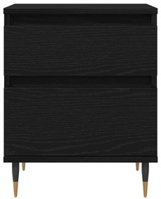 Criado-mudo vidaXL Preto Carvalho 40x35x50 cm Madeira de Engenharia