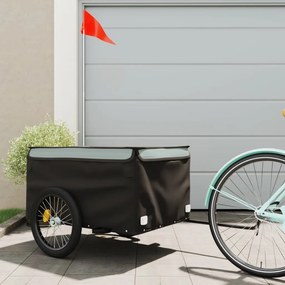 Reboque para bicicleta 45 kg ferro preto e cinza