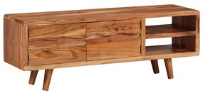 Móvel de TV madeira maciça c/ portas esculpidas 117x30x40 cm