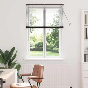 vidaXL Persiana de Janela com cortinas Outros Manual Preto 80 x 130 cm Alumínio