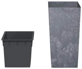 Vaso c/ interior removível 21/49 L + aspeto cimento cinza
