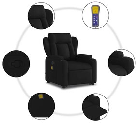 Poltrona de massagens reclinável elevatória tecido preto