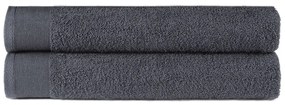 vidaXL Conjunto toalhas banho 2 pcs algodão 450 g 70x140 cm antracite
