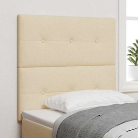 vidaXL Cabeceira com cabeceira Creme 90 cm Couro Sintético