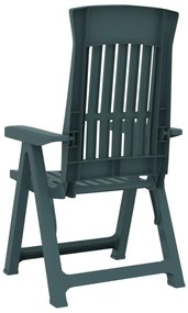 Cadeiras de jardim reclináveis 2 pcs PP verde