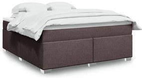 Cama com molas/colchão 180x200 cm tecido castanho-escuro