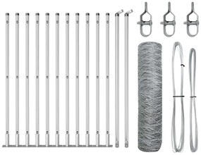 Cerca Hexagonal vidaXL 0.6x25 m de Aço Galvanizado