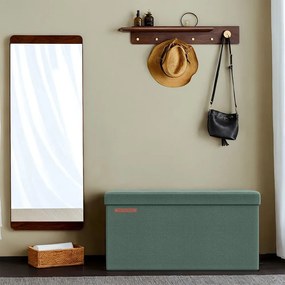 Banco com espaço de arrumação, banco-cama 38,1 x 76,1 x 38,1 cm Verde