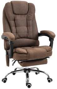 Vinsetto Cadeira de Escritório com Massagem Aquecimento Altura Ajustável Encosto Reclinável Apoio Pés e Almofada | Aosom Portugal