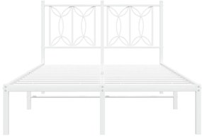 Estrutura de cama com cabeceira 120x200 cm metal branco