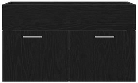 Gabinete de Pia de Banheiro vidaXL Carvalhos Pretos 90x38,5x46 cm Made