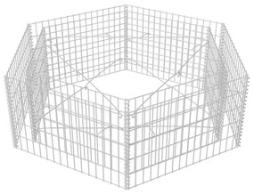 Canteiro elevado/cesto gabião hexagonal 160x140x50 cm