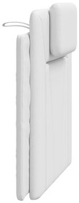 Almofadão de cabeceira 80 cm couro artificial branco