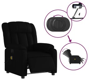 Poltrona massagens reclinável elétrica couro artificial preto
