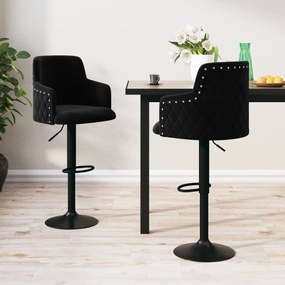 vidaXL Bancos de bar 2 pcs veludo preto