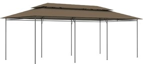 vidaXL Gazebo 600x298x270 cm 180 g/m² cinzento-acastanhado
