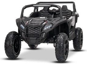 Carro elétrico para crianças UTV XXL 24V 2 Lugares em couro, travão de discos, luzes LED, rodas de borracha insufláveis com suspensão traseira, leitor
