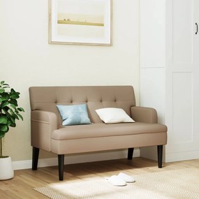 vidaXL Banco com encosto 112x65,5x75 cm couro artificial cappuccino